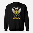 Schwarzes Adler-Sweatshirt mit deutschem Spruch, Feuerwehr Unterstützung