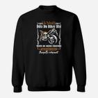 Schwarzes Biker-Sweatshirt mit Motorrad-Spruch, Motorradfahrer-Design