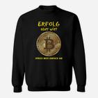 Schwarzes Bitcoin Sweatshirt mit Erfolgsslogan, Krypto-Mode