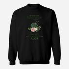 Schwarzes Damen Sweatshirt, Florales Design & Französischer Spruch