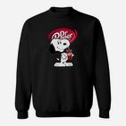 Schwarzes Dr. Pepper & Snoopy Sweatshirt, Witziges Motiv Tee