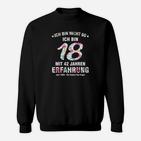 Schwarzes Geburtstags-Sweatshirt Nicht 60, sondern 18 mit 42 Jahren Erfahrung
