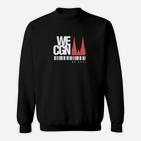 Schwarzes Grafik-Sweatshirt We Can mit Inspirierendem Motiv