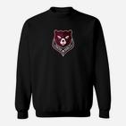 Schwarzes Herren-Sweatshirt mit Bären-Emblem und Slogan