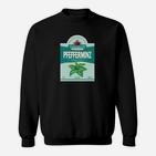 Schwarzes Retro Pfefferminz Sweatshirt, Vintage Minzmuster Tee