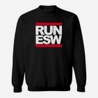 Schwarzes RUN ESW Street-Style Sweatshirt, Urban Fashion Tee