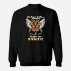 Schwarzes Steglitz Sweatshirt mit Adler-Spruch Design, Stolzes Motiv