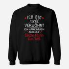 Schwarzes Sweatshirt Beste Mann der Welt Spruch, Partnerin Tee