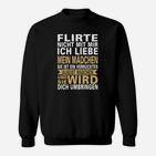 Schwarzes Sweatshirt für August-Geborene, Romantisch & Warnend