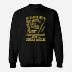 Schwarzes Sweatshirt Glück & Fagott Design, Lustiges Spruch-Sweatshirt