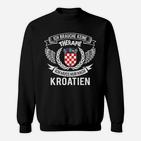 Schwarzes Sweatshirt Ich brauche keine Therapie, nur Kroatien, Lustiges Urlaubs-Design
