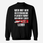 Schwarzes Sweatshirt Japser Lenker mit Seitenfenster-Spruch & Japanflagge