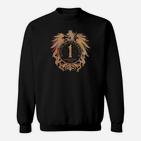 Schwarzes Sweatshirt Königliches Wappen, Vintage-Design