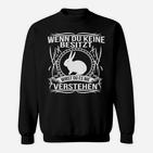 Schwarzes Sweatshirt mit Hase & Spruch für Tierfreunde