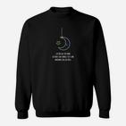 Schwarzes Sweatshirt mit Mond und Sternen, Inspirierendes Spruch-Design