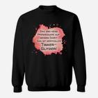 Schwarzes Sweatshirt mit Wertvoller Tinker-Glitzer, Lustiges Spruch-Sweatshirt