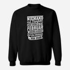 Schwarzes Sweatshirt Niemand ist Perfekt - Februar, Geburtstagsaufdruck