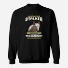 Schwarzes Sweatshirt Persönlicher Stalker mit Ratte, Lustiges Verfolger-Design