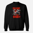 Schwarzes Sweatshirt Silent But Deadly, Lustiges Grafik-Sweatshirt