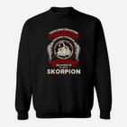 Schwarzes Sweatshirt Skorpion Motiv, Totenkopf mit Flügeln Design