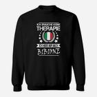 Schwarzes Sweatshirt Therapie? Nur Bibione! mit Italien-Flagge
