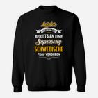 Schwarzes Sweatshirt Vergeben an Schwedische Frau, Männer Design