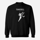 Schwarzes Trinkerbell Sweatshirt, Lustiges Fee-Motiv für Partys