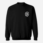 Schwarzes Unisex Sweatshirt mit Weißem Logo-Druck, Stilvolles Design-Sweatshirt