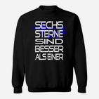 Sechs Sterne Schwarzes Sweatshirt, Grafik Tee mit Spruch