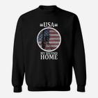 USA-Themen-Sweatshirt im Vintage-Look, My Second Home mit Amerikanischer Flagge