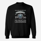 Vintage 1956 Geburtsjahr Legenden Sweatshirt, Leben Beginnt Spruch