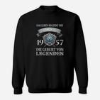 Vintage 1957 Geburtsjahr Legenden Sweatshirt, Leben Beginnt mit 65