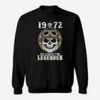 Vintage 1972 Geburt von Legenden Sweatshirt, Totenkopf und Pilotenhelm