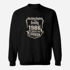 Vintage 1986 Geburtstagsjahr Legenden Sweatshirt in Schwarz, Retro Design