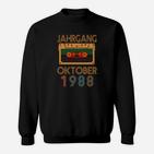 Vintage 1988 Kassette Geburtsjahrgang Sweatshirt, Retro Musik Fan Tee