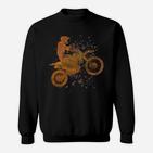 Vintage Dirt Bike Splash Design Sweatshirt, Crossmotorrad Retro-Stil