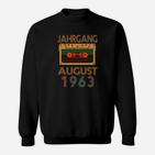 Vintage Kassettentape 1963 Sweatshirt, Retro Geburtstags-Sweatshirt für August