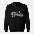 Vintage Motorrad Herren Sweatshirt in Schwarz, Retro Biker Tee