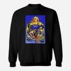 Vintage Superhelden-Comic-Print Sweatshirt, Retro Design für Fans