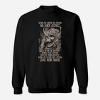 Wikinger Motiv Schwarzes Herren Sweatshirt mit Spruch, Nordische Mythologie Tee