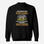 Wolfhund Schutzengel Schwarzes Sweatshirt, Spruch für Hundeliebhaber