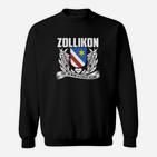 Zollikon Grafik Sweatshirt mit Spruch, Stern-Motiv, Schwarz