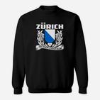 Zürich Stolzes Wappen Design Schwarzes Sweatshirt für Herren