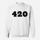 420-Aufdruck Sweatshirt für Herren, Kurzarm Unisex in Weiß