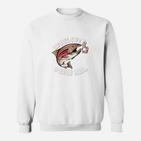 Angler Sweatshirt mit Barsch und Köder Design - Weißes Freizeitshirt für Herren