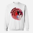 Anime-Style Grafik Sweatshirt Warum Normal Sein?, Trendiger Slogan Tee