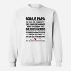 Bonus Papa Sweatshirt mit Dankesbotschaft, Perfektes Präsent für Stiefvater