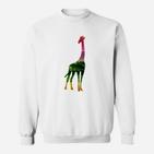 Buntes Giraffenmotiv Unisex-Sweatshirt in Weiß, Lustiges Tierdesign Tee