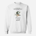 Einfache Frau Sweatshirt: Skifahren & Wein, Lustiges Sweatshirt für Vino-Fans