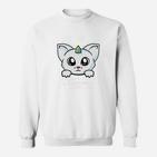 Einhorn-Kätzchen Design Unisex Sweatshirt in Weiß